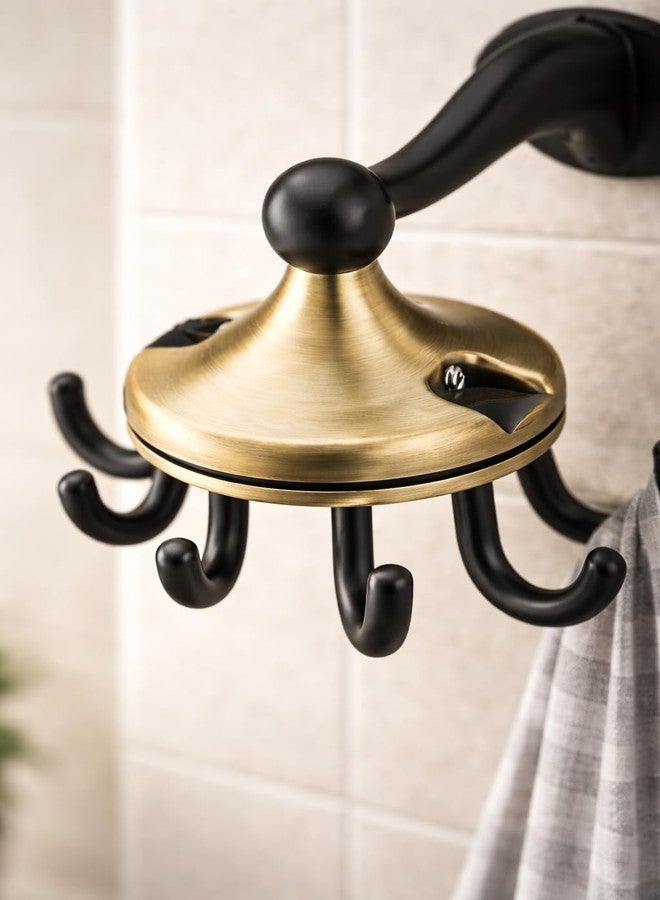 ZINZA Zinc Rotating Hook 360 Rotating Hook 6 Kitchen Hooks | Multipurpose Holder Wall Mount Hooks | Key Hanger | Hooks for Bathroom, Home Gold Finish for Home Décor (Pack of 1) - Image 4