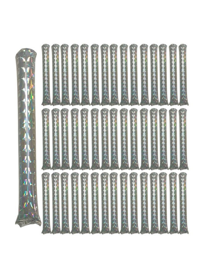 ROSEBB 48pcs Round Head Boom Sticks Thunder Sticks Cheering Sticks Team Spirit Plastic Cheerleading Spirit Stick Clapper Inflatable Noise Maker Sports Supply (Glitter Color) - Image 1