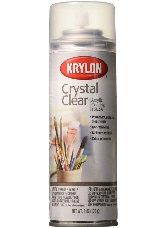 Krylon K01303A07 Crystal Clear Acrylic Coating Aerosol Spray, 6 Ounce, Gloss Small Can, 6 Ounce (Pack of 1) - Image 1
