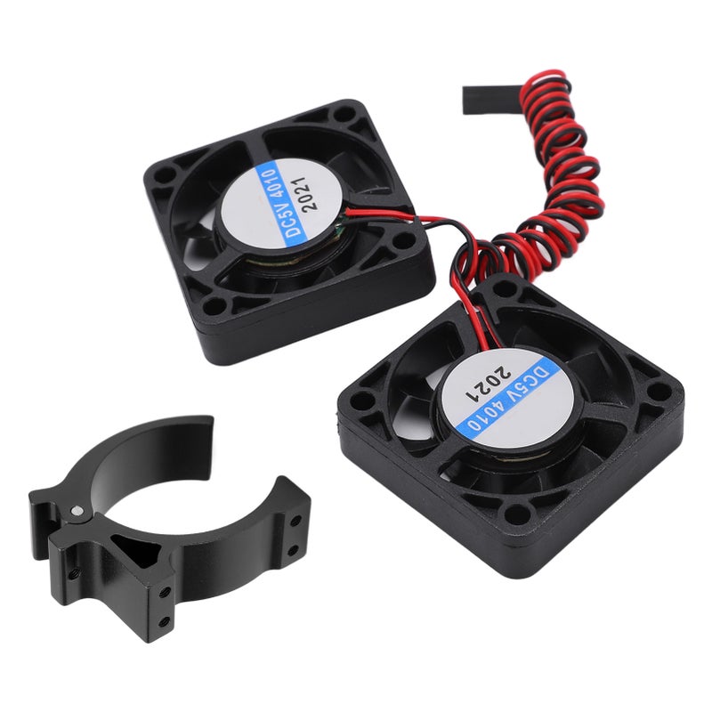 RC 40x40mm Motor Cooling Fans with Holder for 4068 4268 4274 4275 Motor with 42mm DiameterBlack - Image 2
