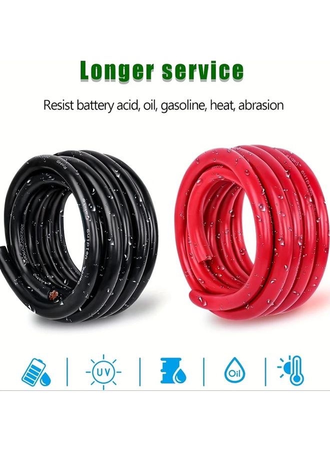 4AWG 15FT Copper Welding Cable Red Plus Black For Car Battery Boat Generator - Image 2