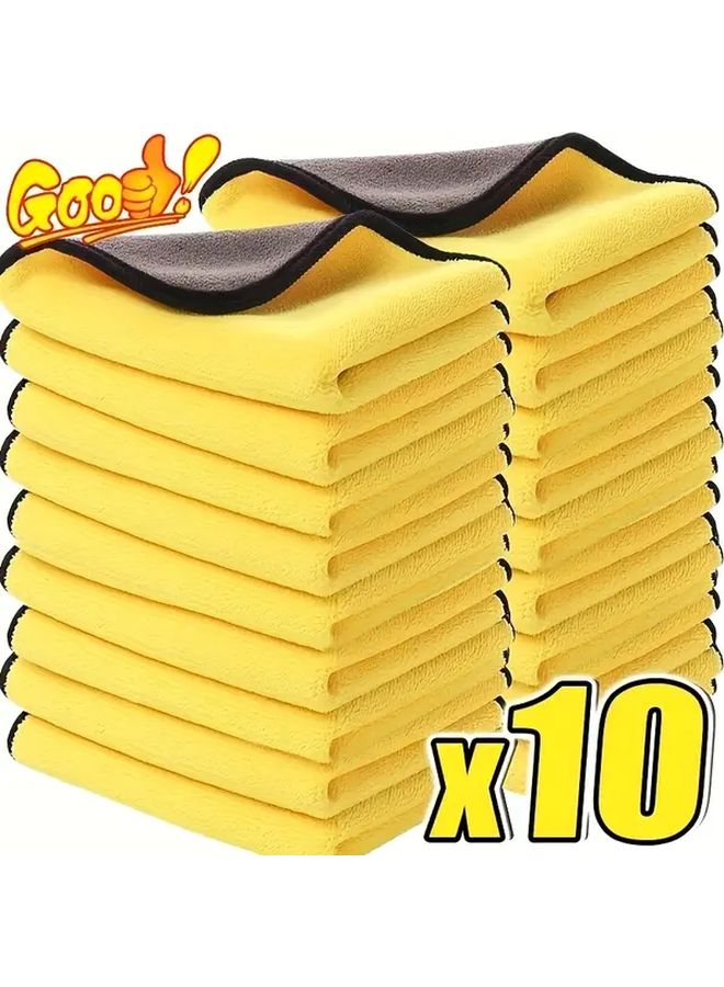 10 Pack Microfiber Car Cleaning Cloths Ultra Absorbent Durable Towels Interior Exterior - Image 1