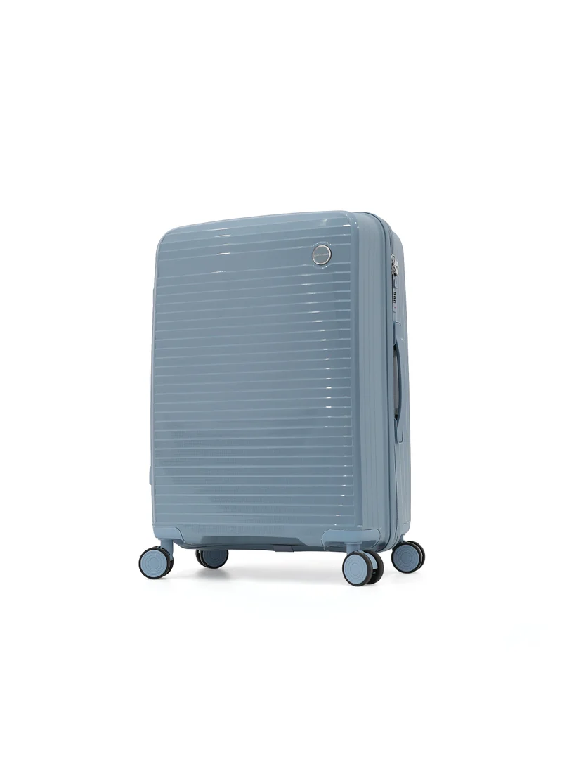 GIORDANO Unbreakable Hardshell PP Luggage Set with 8 Wheels Thick Shell Multi Layer PP 3 Pieces Set, 20, 24, 28 Inch (Blue)