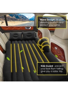 BLUEJACK BLUEJACK Car Travel Inflatable Car Bed Mattress with Two Air Pillows Car Air Pump and Repair KitTravelTripsCampingPicnicPool BeachUniversal Fit Black Colour  - Image 4