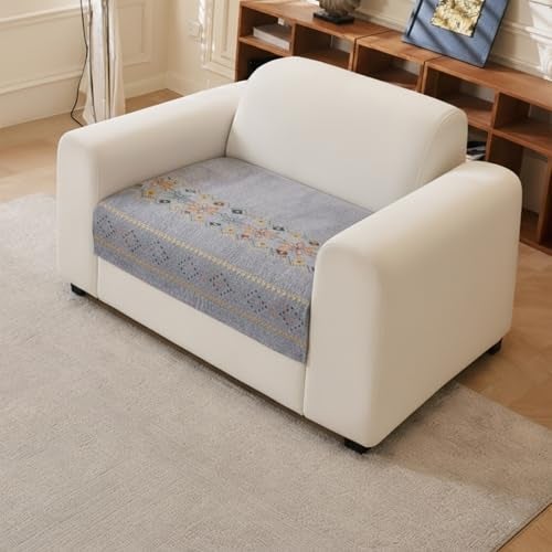 House of Quirk Sofa Cover Mat Leaf Coral Fleece Chenille Fabric Seater Sofa Slipcover Anti-Slip Stretch Seat Pad from Pets Replacement Protector (1 pc Backrest, Peach, 90x70cm) - Image 1