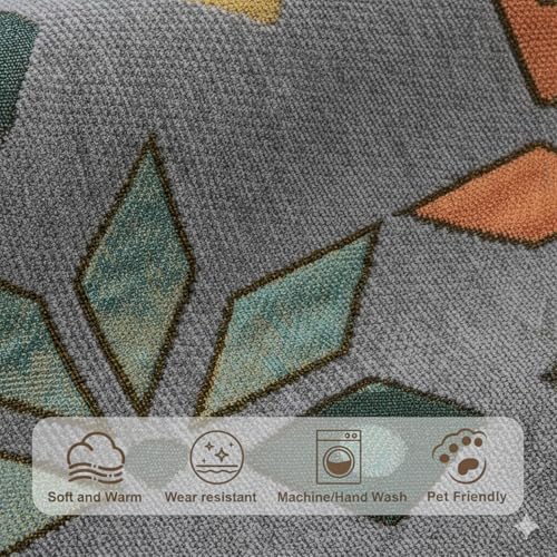 House of Quirk Sofa Cover Mat Leaf Coral Fleece Chenille Fabric Seater Sofa Slipcover Anti-Slip Stretch Seat Pad from Pets Replacement Protector (1 pc Backrest, Peach, 90x70cm) - Image 4