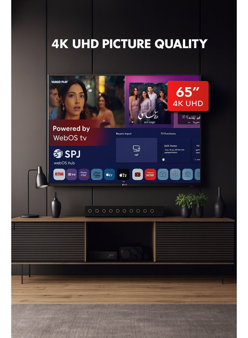 SPJ 65-Inch 4K Ultra HD Smart LED TV – Model 4KS65BLX | WebOS Powered with Magic Remote, Voice Control, Built-in Wi-Fi & Bluetooth, HDMI & USB Inputs, Ultra Slim Bezel Design, Immersive Picture & Sound Quality - Image 2