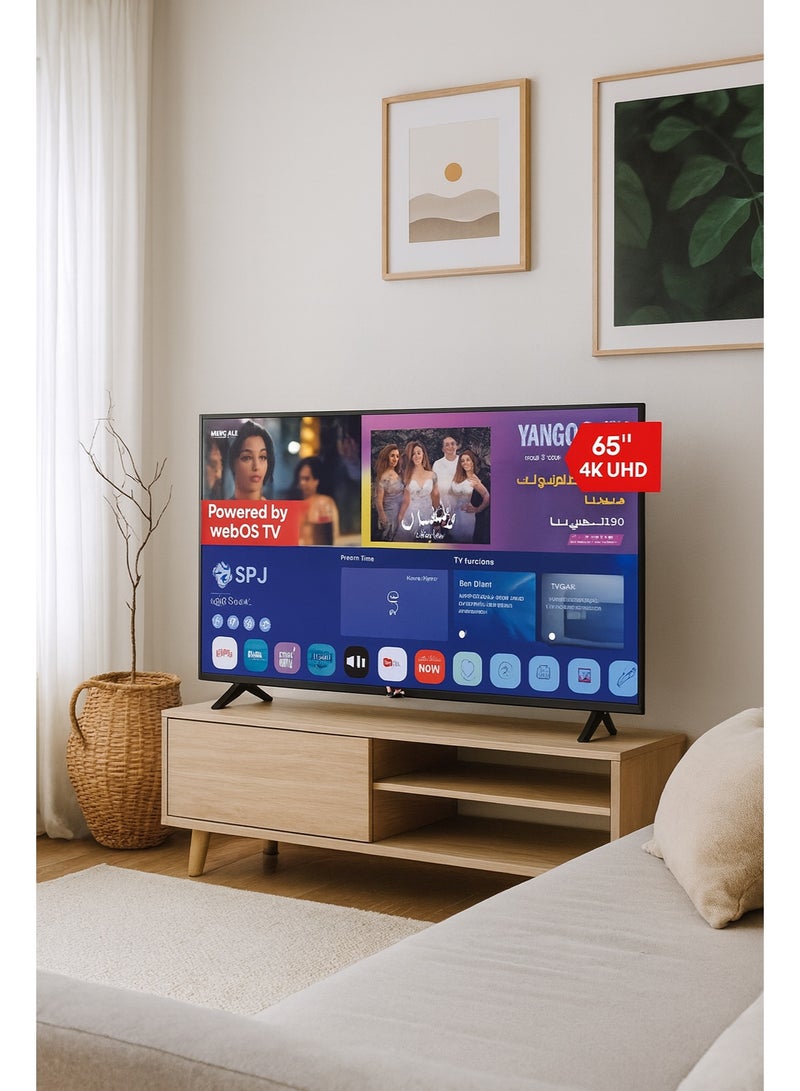 SPJ 65-Inch 4K Ultra HD Smart LED TV – Model 4KS65BLX | WebOS Powered with Magic Remote, Voice Control, Built-in Wi-Fi & Bluetooth, HDMI & USB Inputs, Ultra Slim Bezel Design, Immersive Picture & Sound Quality - Image 3