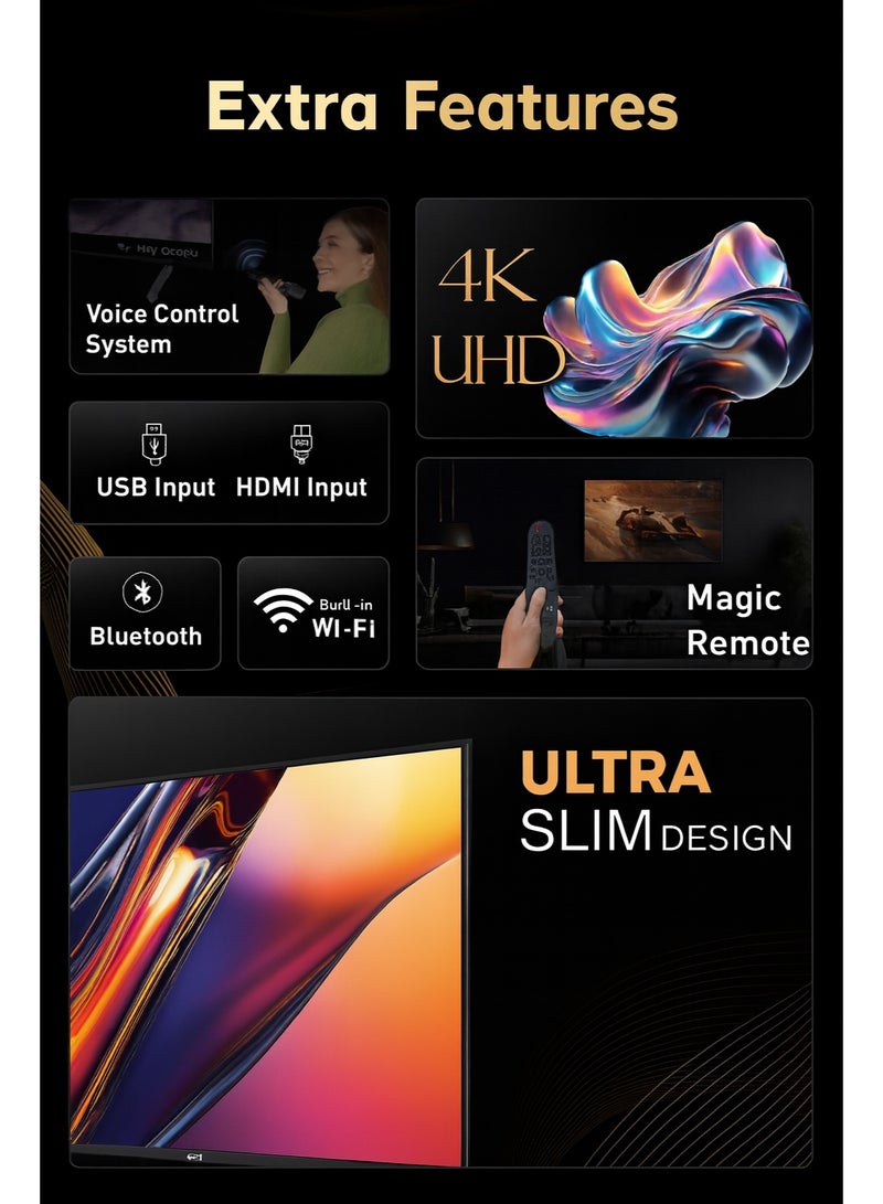 SPJ 65-Inch 4K Ultra HD Smart LED TV – Model 4KS65BLX | WebOS Powered with Magic Remote, Voice Control, Built-in Wi-Fi & Bluetooth, HDMI & USB Inputs, Ultra Slim Bezel Design, Immersive Picture & Sound Quality - Image 4