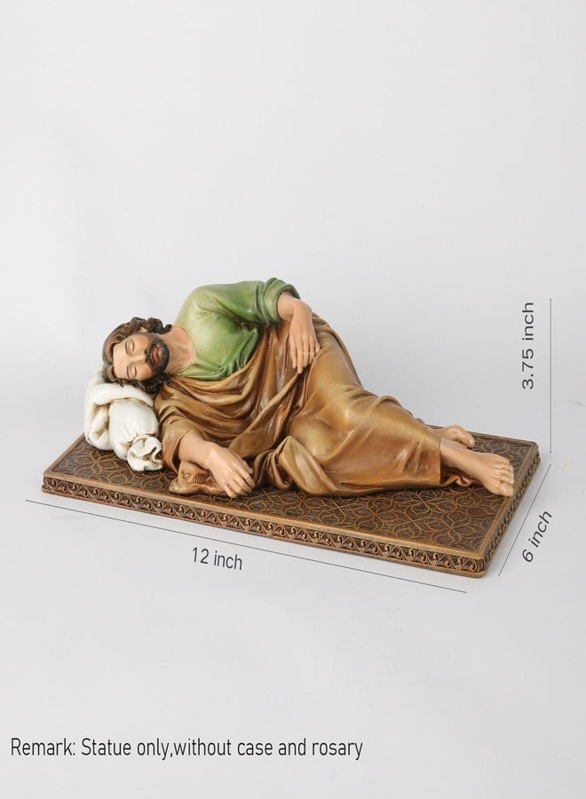 BC BUILDCLASSIC Sleeping Saint Joseph Catholic Statue Prayer Religious Figurine Housewarming Gift Devoted Home Decor 12 Inch Long Renaissance Sculpture Handmade by - Image 3