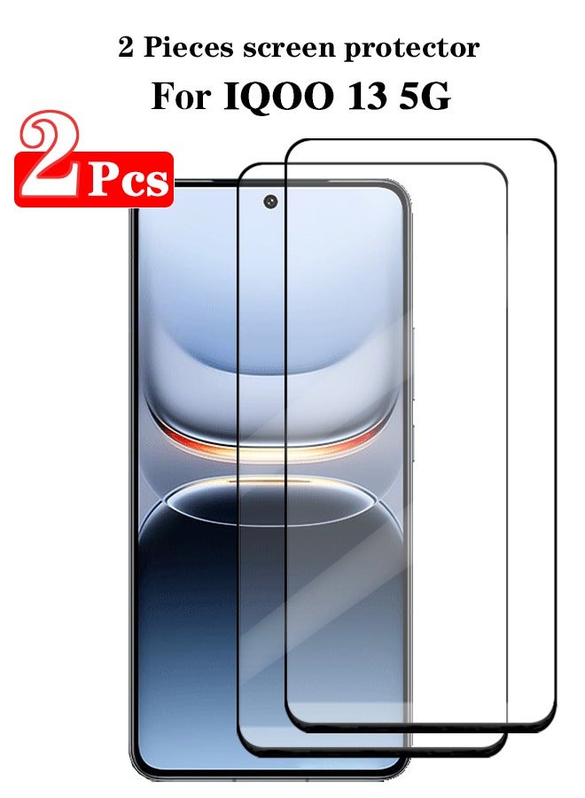 2 Pieces Full Cover Glass Screen Protector For IQOO 13 5G Black/Clear and Screen Protector Accessories - Image 3