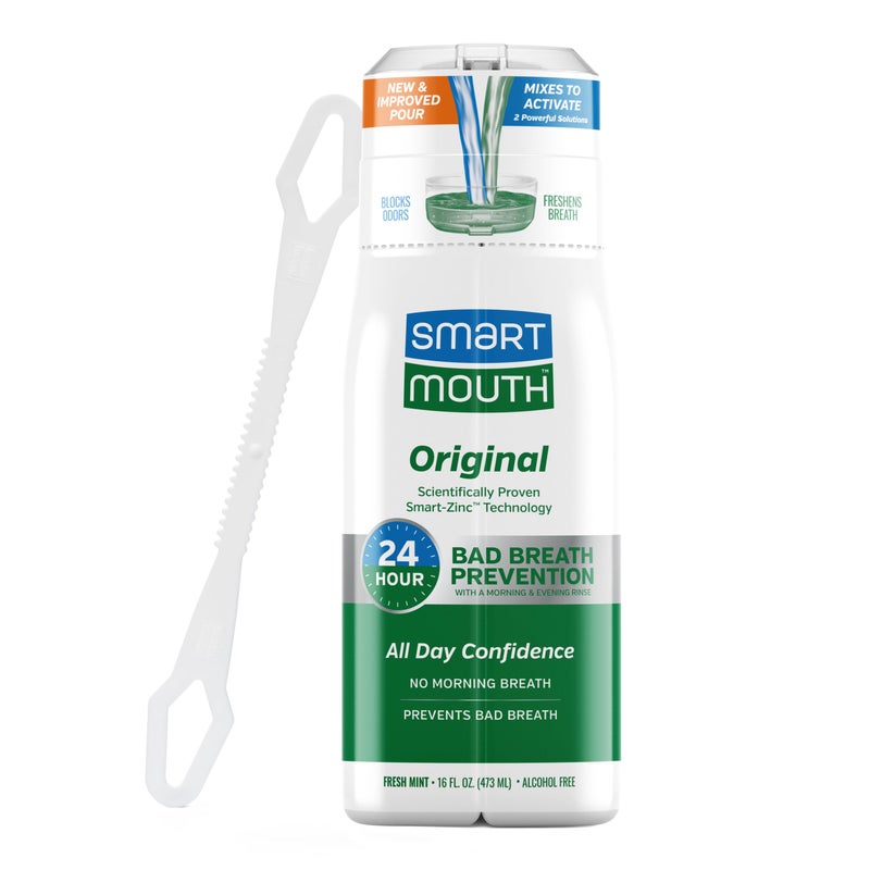 SmartMouth Original Activated Mouthwash & Tongue Cleaner, Bad Breath Support, Mint - Image 1