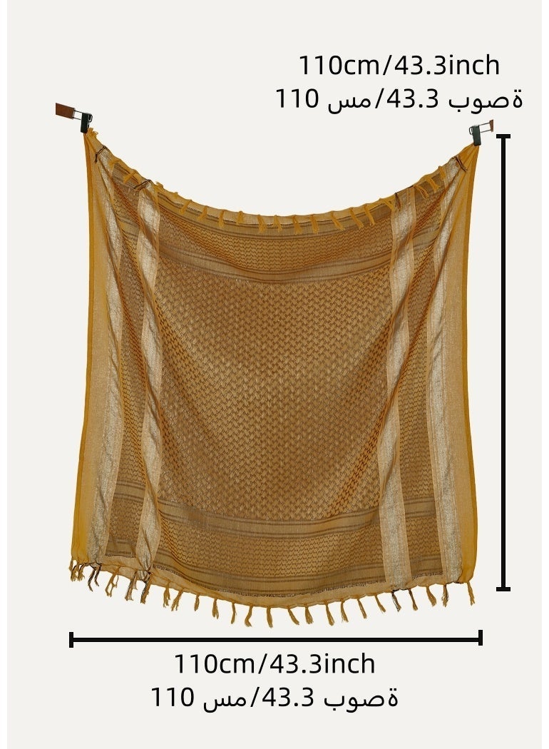 النمط العربي Shemagh لف Keffiyeh الشرق الأوسط الصحراء الوشاح الرجال الأوشاح الرقبة وجه الرأس Arabian110cm * 110cm - Image 4