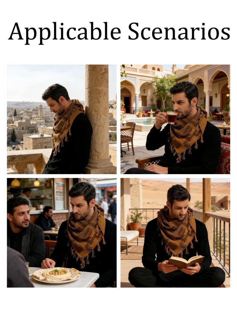 النمط العربي Shemagh لف Keffiyeh الشرق الأوسط الصحراء الوشاح الرجال الأوشاح الرقبة وجه الرأس Arabian110cm * 110cm - Image 5