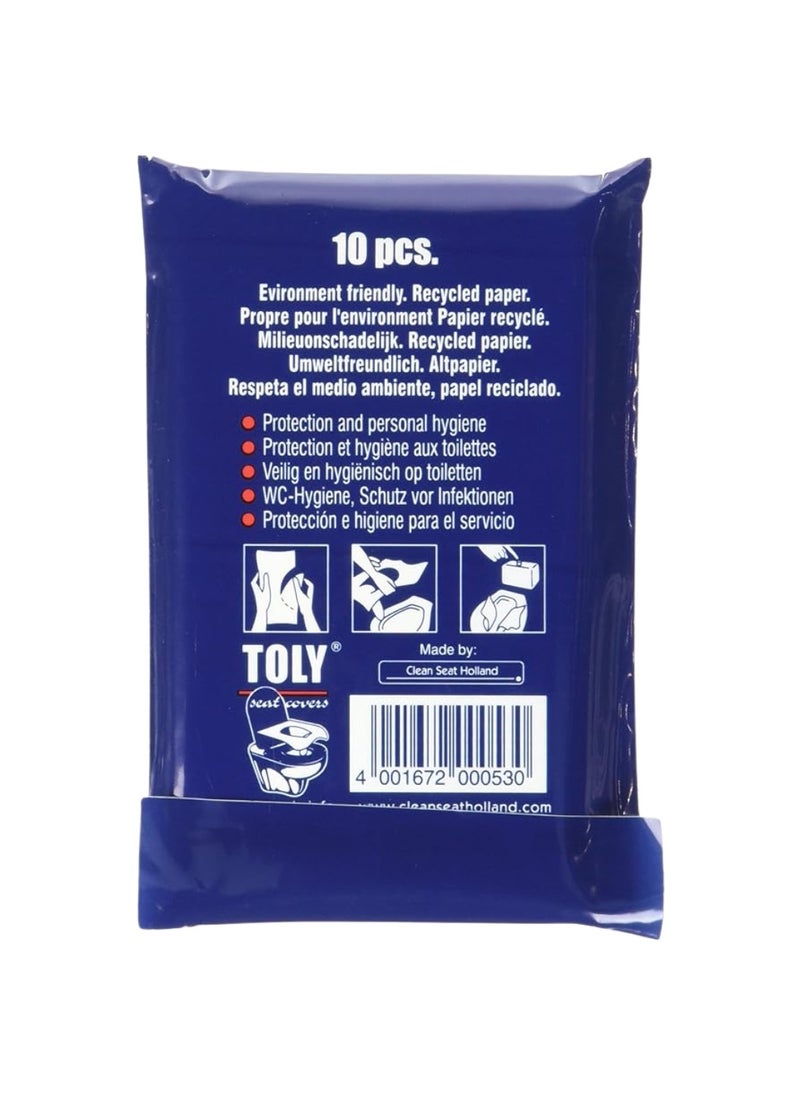 Toly - Toly 10 - Disposable Toilet Seat Covers | Hygiene-Friendly Travel Paper Sheets (10 Sheets, 1 Pack) | Portable, Biodegradable & Flushable - Image 1