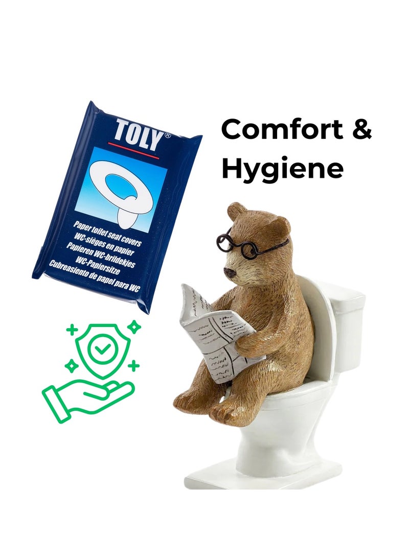 Toly - Toly 10 - Disposable Toilet Seat Covers | Hygiene-Friendly Travel Paper Sheets (10 Sheets, 1 Pack) | Portable, Biodegradable & Flushable - Image 1
