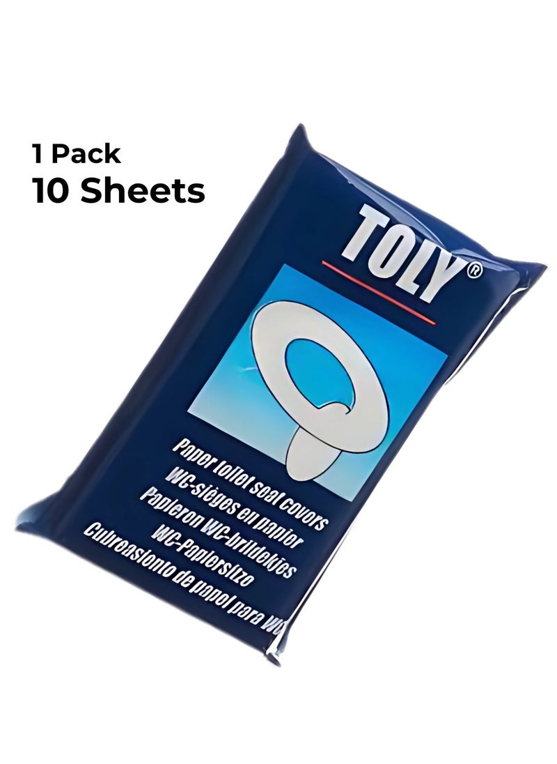 Toly - Toly 10 - Disposable Toilet Seat Covers | Hygiene-Friendly Travel Paper Sheets (10 Sheets, 1 Pack) | Portable, Biodegradable & Flushable - Image 1