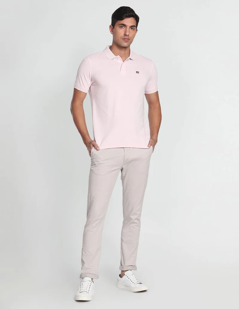 Arrow Light Pink Graphic Pique Polo T-Shirt for Men | Best Price UAE