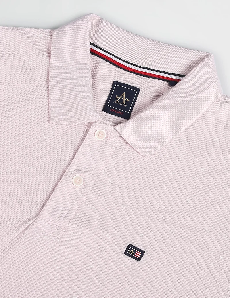Arrow Light Pink Graphic Pique Polo T-Shirt for Men | Best Price UAE
