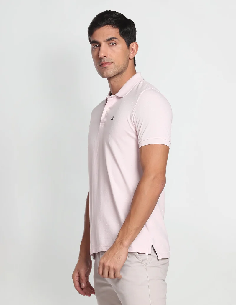 Arrow Light Pink Graphic Pique Polo T-Shirt for Men | Best Price UAE