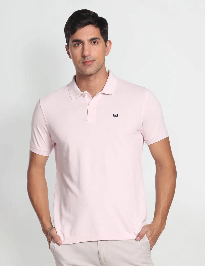 Arrow Light Pink Graphic Pique Polo T-Shirt for Men | Best Price UAE