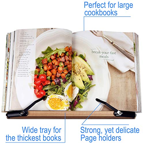A+ Book Stand BS2500 Large 16x10.5 Portable Adjustable Foldable Bookstand Holder for Reading Hands Free Large Thick Heavy Textbooks Cookbooks Tablets - Image 3