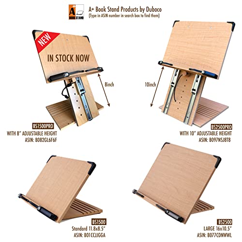 A+ Book Stand BS2500 Large 16x10.5 Portable Adjustable Foldable Bookstand Holder for Reading Hands Free Large Thick Heavy Textbooks Cookbooks Tablets - Image 5