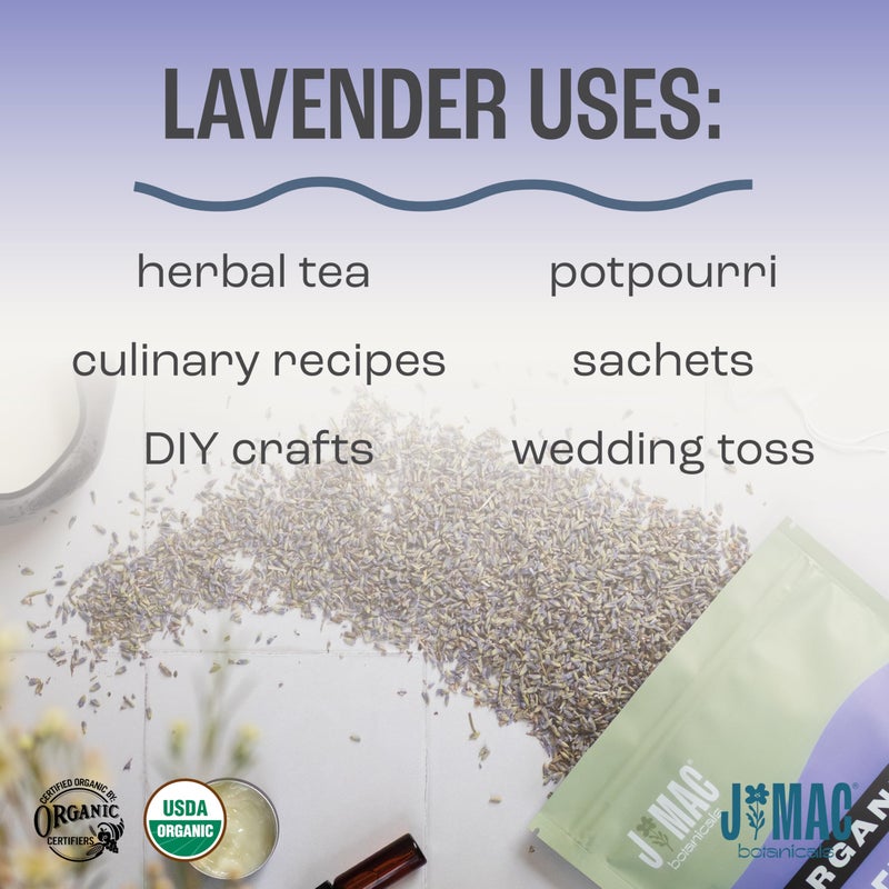 J MAC BOTANICALS, Organic Lavender Buds (16 oz, 1 Pound Bag) Bulk, Dried Flowers, Flower - Image 3