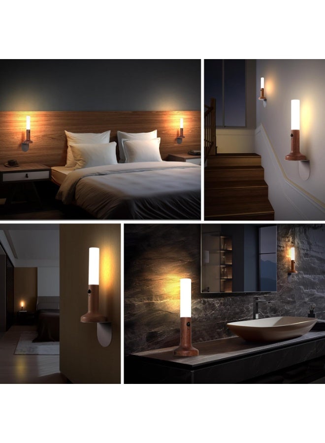 Chabili Premium Solid Wood Motion Sensor Night Light | 2700K-3000K Warm White Glow, Adjustable Modes & Flexible Placement | Elegant Magnetic Wall Light for Hallway, Bedroom, and Home Decor - Image 3