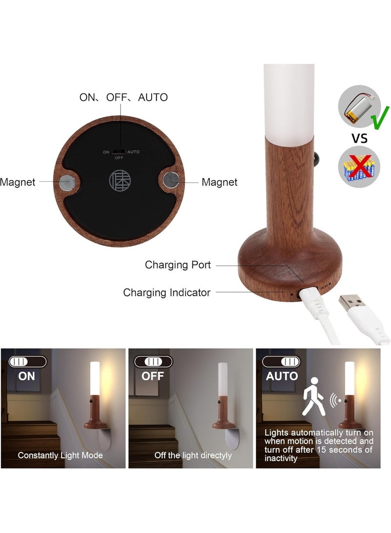 Chabili Premium Solid Wood Motion Sensor Night Light | 2700K-3000K Warm White Glow, Adjustable Modes & Flexible Placement | Elegant Magnetic Wall Light for Hallway, Bedroom, and Home Decor - Image 5