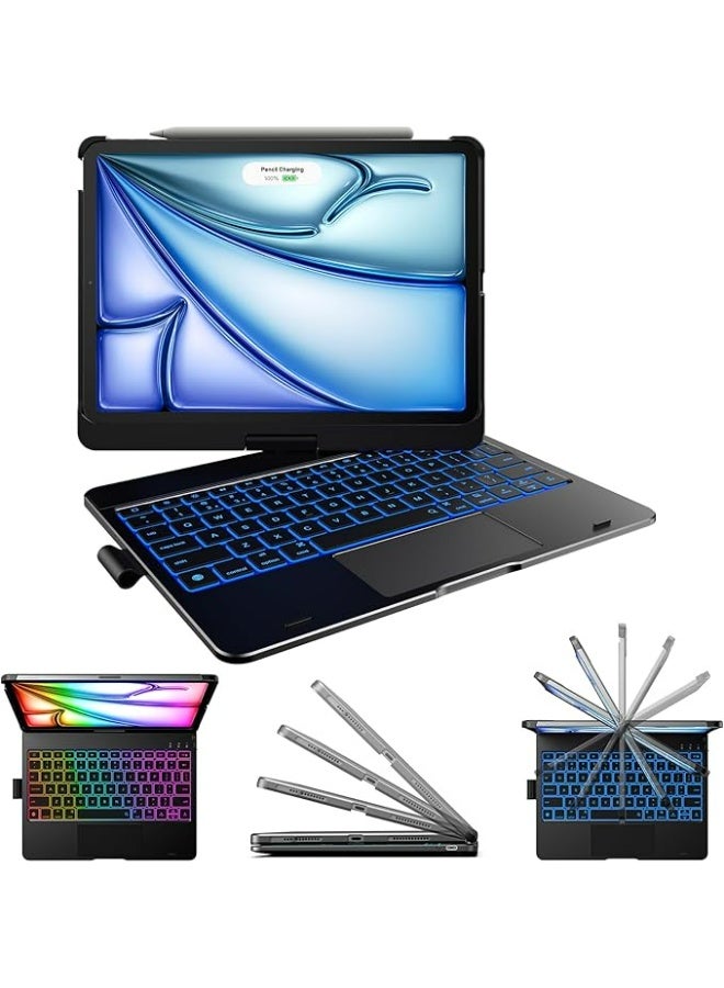 typecase حافظة لوحة مفاتيح لمس دوارة 360 درجة من typecase مع لوحة لمس لجهاز iPad Air 11/Pro 11 - Image 1
