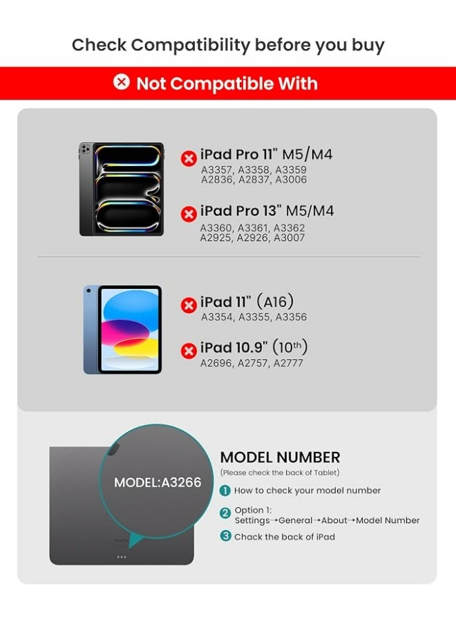 typecase حافظة لوحة مفاتيح لمس دوارة 360 درجة من typecase مع لوحة لمس لجهاز iPad Air 11/Pro 11 - Image 4