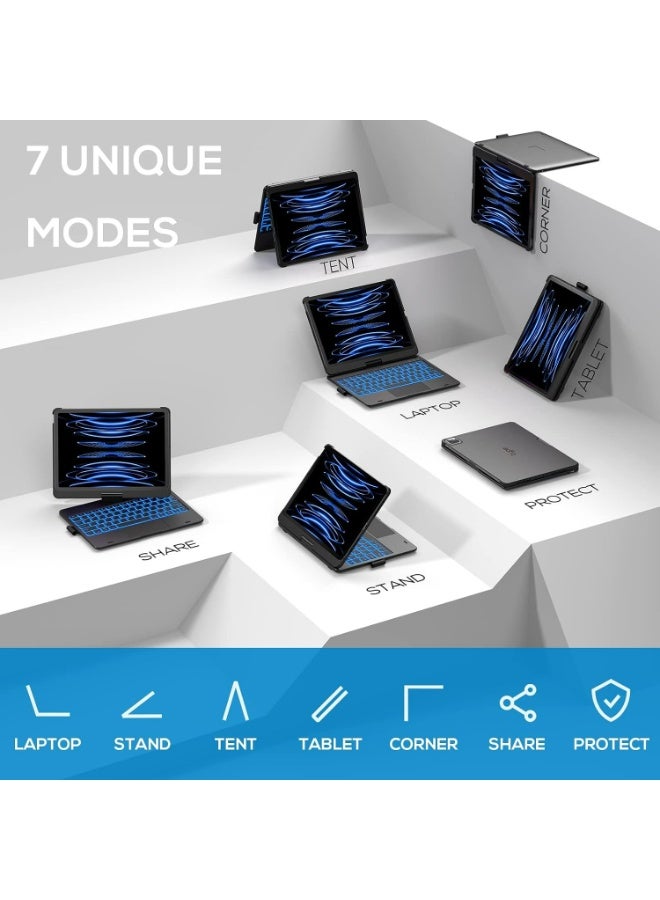 typecase حافظة لوحة مفاتيح لمس دوارة 360 درجة من typecase مع لوحة لمس لجهاز iPad Air 11/Pro 11 - Image 5