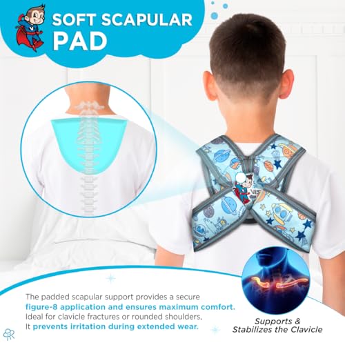 Vissco Champ Clavicle Brace Shoulder Support for Kids – Pediatric Clavicle Support for Fracture Recovery & Pain Relief, Stabilizes Clavicle, Comfortable Adjustable & Breathable - Image 3