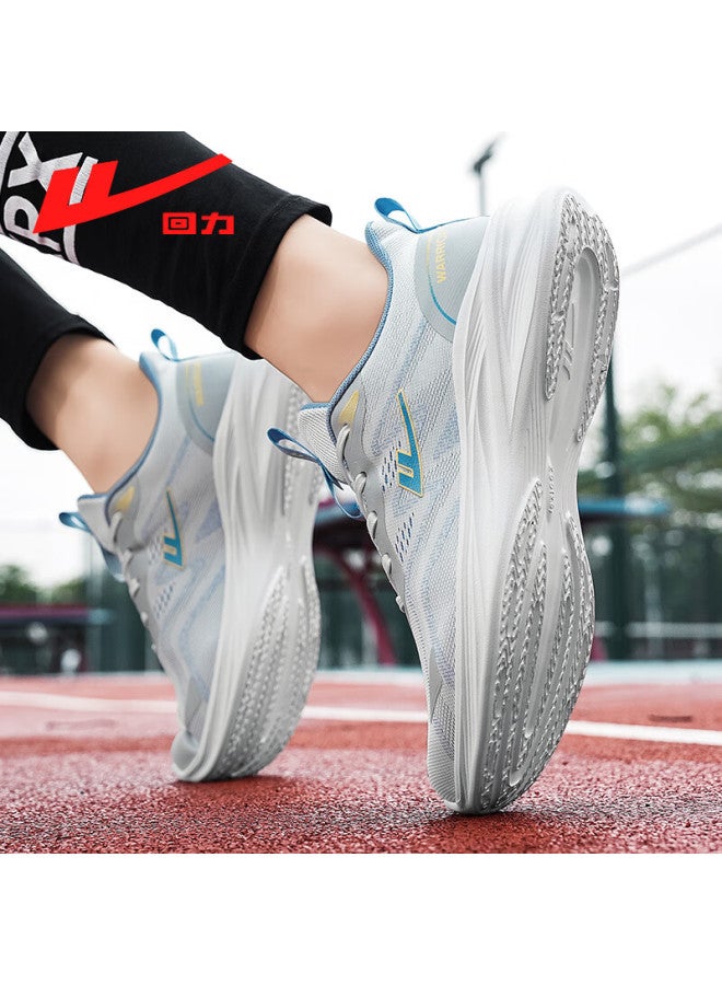 Pull Back Warrior Men's Soft Sole Sports Shoes Autumn New Breathable Mesh Casual Running Shoes Light Gray Sky Blue Size 40 - Image 2