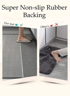 DUNISO Diatom Mud Bath Mat Set Bathroom Kitchen Rug Mat Extra Soft and Absorbent Bath Rugs Non-Slip Quick Drying Floor Bath Tub Mat for Bathroom Floor Tub and Shower 40*60cm/40*120cm  - Image 2