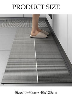 DUNISO Diatom Mud Bath Mat Set Bathroom Kitchen Rug Mat Extra Soft and Absorbent Bath Rugs Non-Slip Quick Drying Floor Bath Tub Mat for Bathroom Floor Tub and Shower 40*60cm/40*120cm  - Image 4