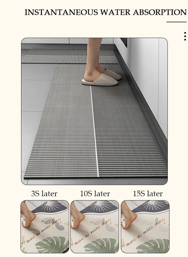 DUNISO Diatom Mud Bath Mat Set Bathroom Kitchen Rug Mat Extra Soft and Absorbent Bath Rugs Non-Slip Quick Drying Floor Bath Tub Mat for Bathroom Floor Tub and Shower 40*60cm/40*120cm - Image 5