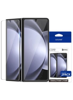 araree araree [2 Pack] for Galaxy Z Fold 5/ Z Fold 4 Tempered Glass Front Screen Protector, 013mm Ultra-Thin Scratch-Resistant Anti-Fingerprint 9H Hardness Clear Screen Protector Easy Install Clear protector  - Image 1