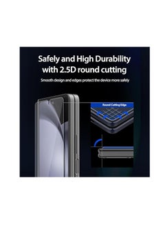 araree araree [2 Pack] for Galaxy Z Fold 5/ Z Fold 4 Tempered Glass Front Screen Protector, 013mm Ultra-Thin Scratch-Resistant Anti-Fingerprint 9H Hardness Clear Screen Protector Easy Install Clear protector  - Image 2