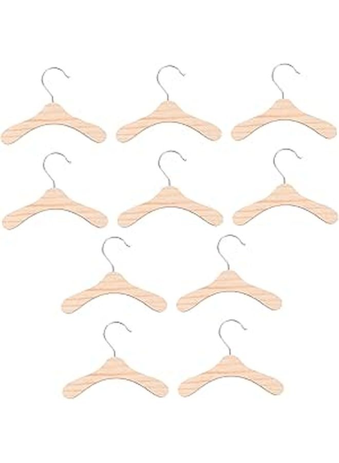 Durable Wooden Pet Clothes Hangers Silver 10 Pack Easy Install for Drying Storing Pet Apparel - Image 1