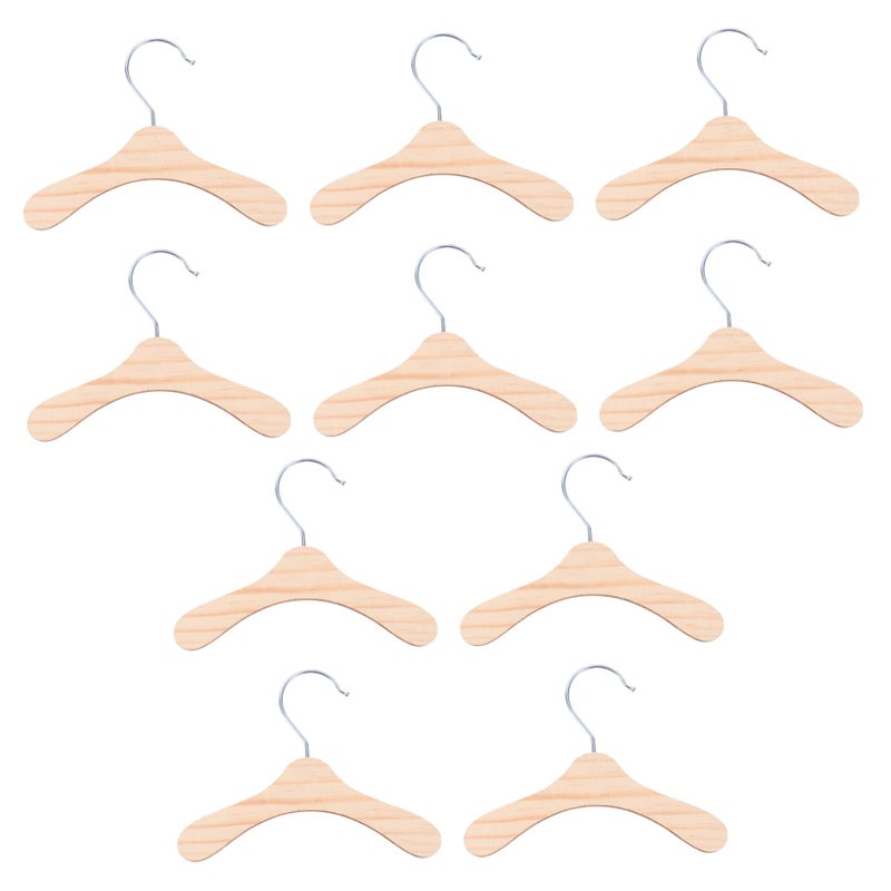 Durable Wooden Pet Clothes Hangers Silver 10 Pack Easy Install for Drying Storing Pet Apparel - Image 2