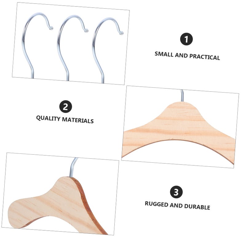 Durable Wooden Pet Clothes Hangers Silver 10 Pack Easy Install for Drying Storing Pet Apparel - Image 4