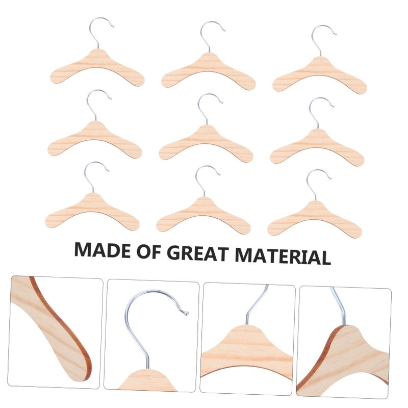 Durable Wooden Pet Clothes Hangers Silver 10 Pack Easy Install for Drying Storing Pet Apparel - Image 3