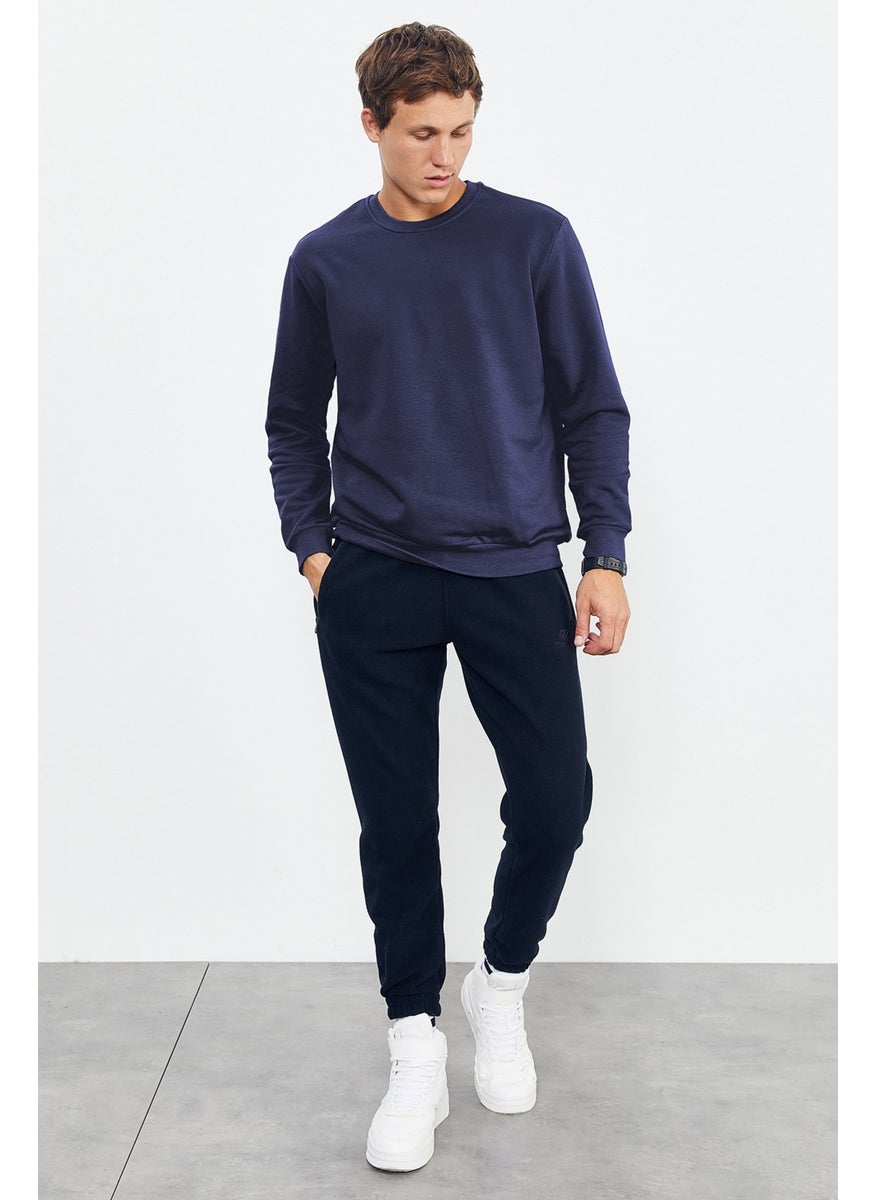 Tommy Life - Tommylife Indigo Men's Basic O Neck Comfortable Form Sweatshirt - 88053 - Image 1