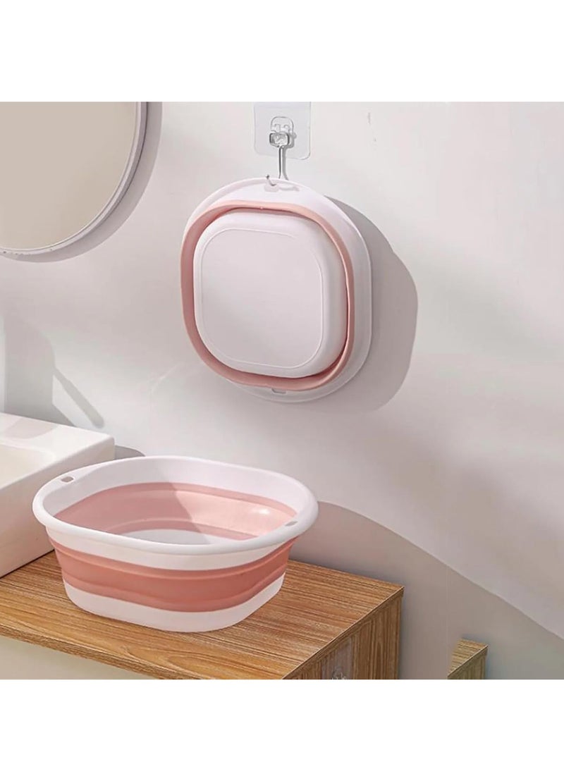 بلان A حوض غسيل قابل للطي، متعدد الاستخدامات لغسل الأطباق والخضروات والفواكه، مناسب لغسل الملابس أو القدمين، مثالي للاستخدام المنزلي والتخييم، سعة 5.5 لتر (وردى) - Image 4