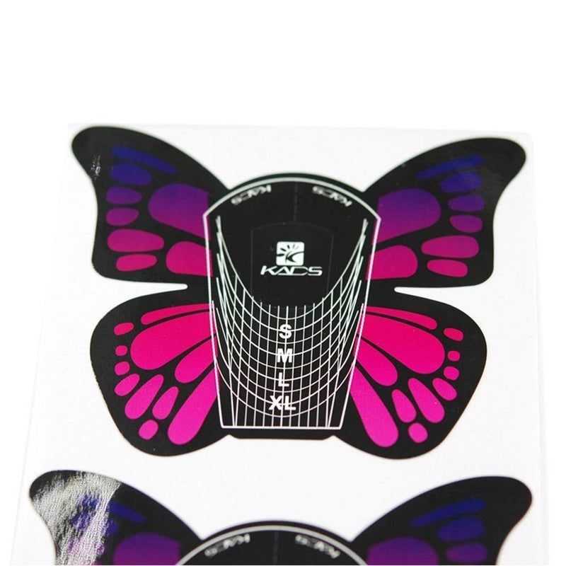 KADS 100pcs in 1 Roll Big Size Butterfly-shape Self Adhesive Gel Nail Extension Nail Forms for Acrylic Nails Tips - Image 2