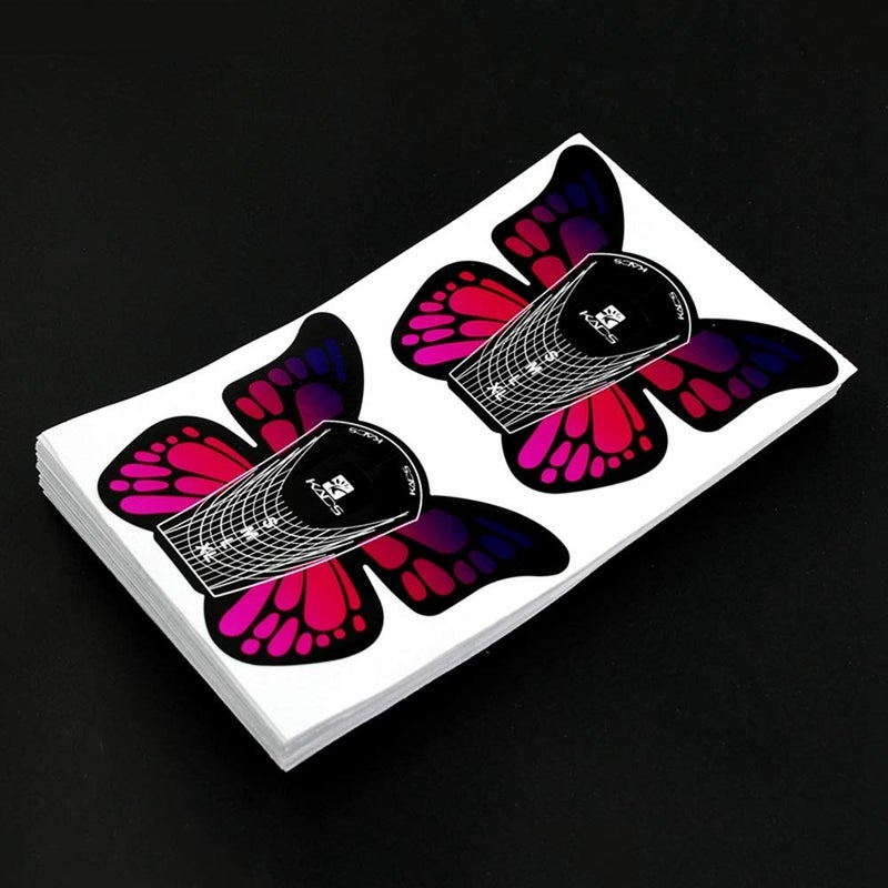 KADS 100pcs in 1 Roll Big Size Butterfly-shape Self Adhesive Gel Nail Extension Nail Forms for Acrylic Nails Tips - Image 5