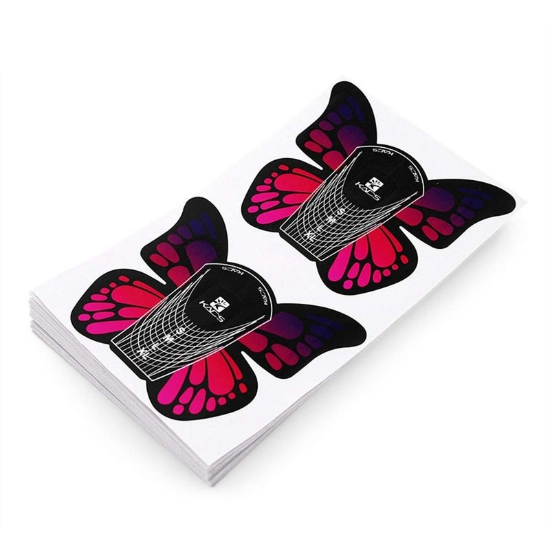 KADS 100pcs in 1 Roll Big Size Butterfly-shape Self Adhesive Gel Nail Extension Nail Forms for Acrylic Nails Tips - Image 3