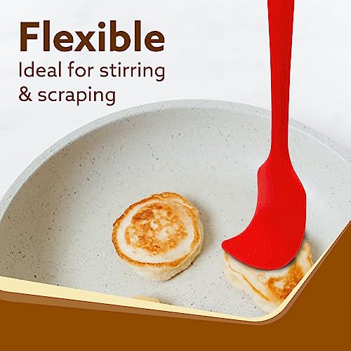 AGARO Silicone Spatula Set of 2, Large Heat Resistant Spatula for Cooking, Baking and Mixing, Non-Stick Cookware for Kitchen, BPA Free, Flexible, Seamless Design, Deluxe, Red. - Image 5